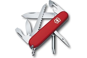 Victorinox Hiker Swiss Army Knife, 13 Function Swiss Made Pocket Knife with 2 Blades, Bottle Opener, Wood Saw and Phillips Sc