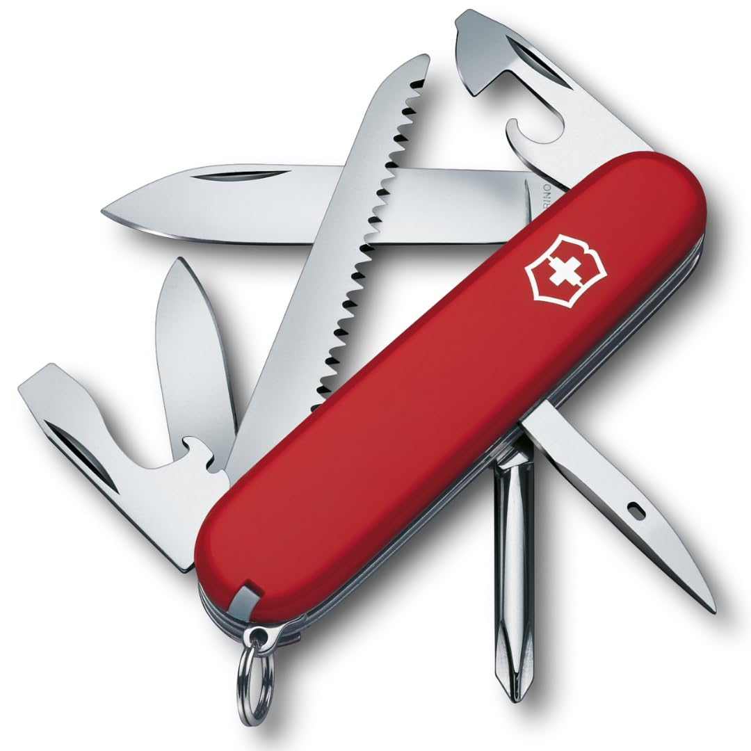Victorinox Schweizer Taschenmesser Hiker, Swiss Army Knife, Multitool, 13 Funktionen, Klinge, Dosenöffner, Schraubendreher