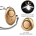 IEKA Personal Alarm, 130 DB Emergency Safety Key Chain Siren, Self-Defense Security Safe Sound Alarm With Mini LED Flashlight Best For Kids, Women, Elderly And Night Workers(Gold )