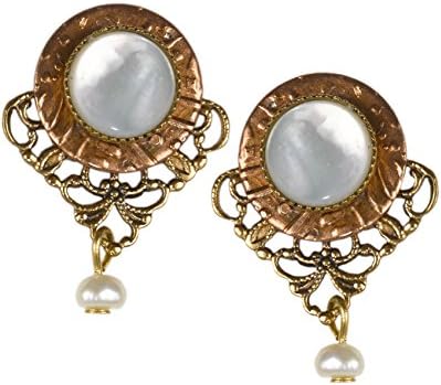 Shell in Filigree with a Triangle Shape on Surgical Steel Earrings by Silver Forest