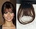 LaaVoo Clip in Bangs Hair Extensions Black Brown Hair Pieces Air Bangs with Temples Clip Real Remy Human Hair