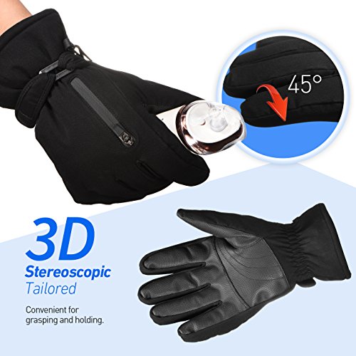 image for TopElek Waterproof Ski Gloves, Snow Skiing Men/Women Gloves, Windproof