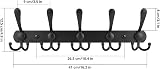 GlazieVault Stainless Steel Coat Hooks Wall Mount 2 Pack Black view 3