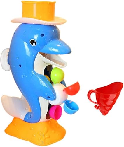 Amazon Com Kids Shower Bath Toys Cartoon Animal Waterwheel Beach Funny Baby Faucet Bathing Toy With Bailer Sports Outdoors