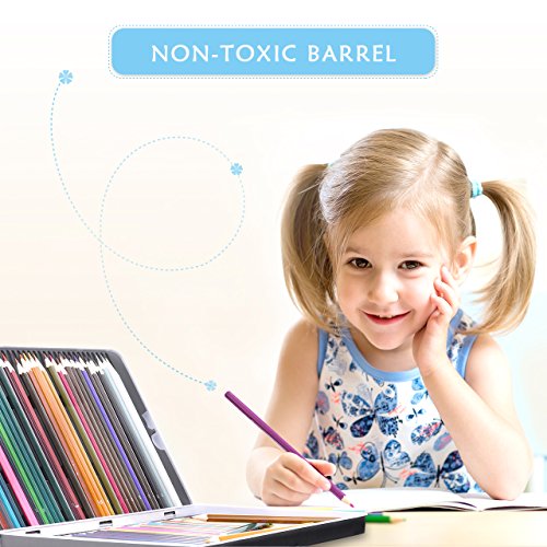 [Upgrade]Coloring Pencils Set, Atmoko 72 Color Pencils Artists Coloring Pencils for Kids Adults, Non-toxic Oil Based Coloring, Sturdy Tin Package, for Coloring Books Drawing Writing Sketching Doodl - Thumbnail 4