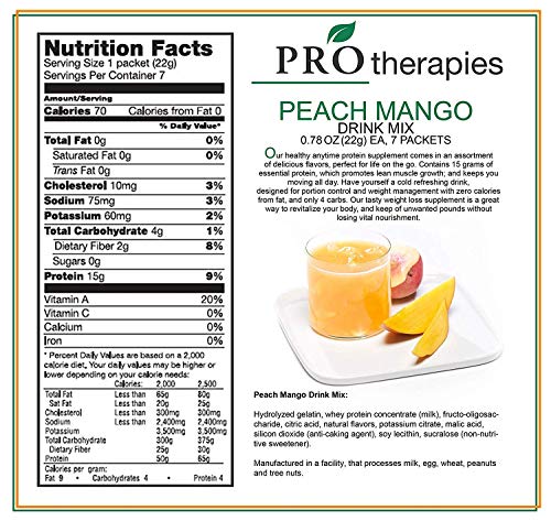 High Protein Crystal Drink Mix 15g - Peach Mango, Low Carb Nutritional Supplement Crystal Protein Pods (7 Servings/Pack) - Thumbnail 2