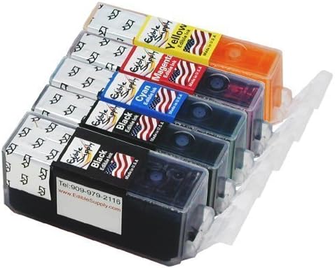 Edible Supply Refillable Edible Ink Cartridge Combo Set for Canon iP4820 iP4920 iX6520 MG5120 MG5220 MG5320 MX882 MX892 by Edible Supply