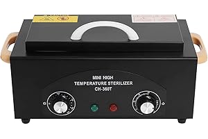 QUTUNI High Temperature Metal Tool Cleaning Box, 1.5L Dry Heat Box with Adjustable Temperature and Time for Nail Barber Tattoo Metal Equipment Cleaning (Black)