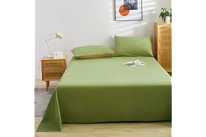 JUWENIN Flat Sheet-Premium Hotel 1-Piece Top Sheet, Luxury and Soft Quality Bedding Flat Sheet, Wrinkle-Free, Stain-Resistant (Sage Green, Twin)