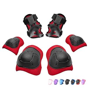 RUNDONG Kids/Youth Knee Pad Elbow Wrist Pads Guards Protective Gear Set for Roller Skates Cycling Bike Skateboard Inline…