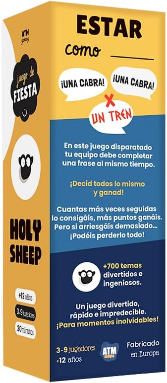 Holy Sheep - Juegos de Mesa para Familia y Amigos | de los Creadores de Quickstop - ¡Responde Igual Que tu Equipo! - Divertido, Rápido y Original - Juego de Viaje Ideal para Verano