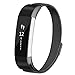 POY Metal Replacement Bands Compatible for Fitbit Alta and Fitbit Alta HR, Milanese Loop Stainless Steel Bracelet Smart Watch Strap with Unique Magnet Lock, Small Black