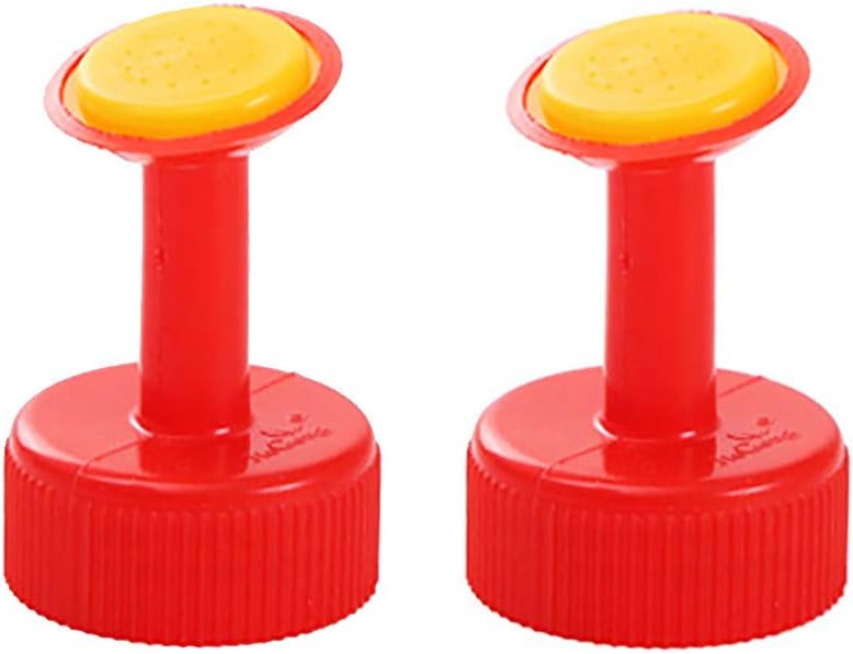 2PC Bottle Top Waterer Sprinkler Shower Head, Portable Watering Can Nozzle Watering Tops, Plastic Bottle Top Spout Sprayer Household Watering Tool for Garden Irrigation Plant Flower Vegetable (Red)
