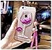 Black Lemon Cute Case for iPhone 7 Plus, Liquid Glitter Case for 8 Plus , Goblet Wine Glass Liquid Quicksand Flowing Floating Bling Glitter Sexy Makeup Case for Girls with Neck Lanyard (Rose)
