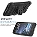 HTC One A9 Case, MoKo Shock Absorbing Hard Cover Ultra Protective Heavy Duty Case with Holster Belt Clip + Built-in Kickstand for HTC One A9 5.0 Inch (2015) - Black