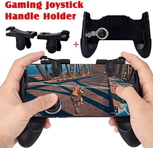AZRtoys Mobile Game Controller - iOS/Android Mobile Game Joystick Pad Sensitive Shoot and Aim Keys Triggers Joysticks Handle Holder Controller for PUBG/Knives Out/Rules of Survival (Black)