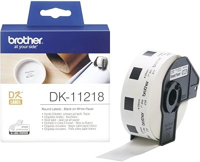 Brother DK-11218 Label Roll Round Labels 24 mm Black on White 1000
