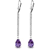 Galaxy Gold GG 14k Solid Gold Earrings Diamonds Amethysts