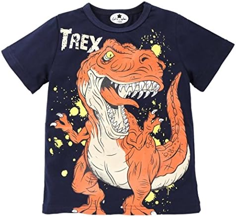 Hot Sale ! Boys Clothes,Kstare Toddler Kid Boy's Short Sleeve Cartoon Pattern T-Shirt Tops Tees (6T-7T, Dark Blue)