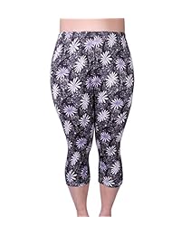Leggings capri para dama, talla grande, ligeros, estampados