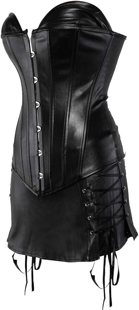 Damen Korsett Kleid Schwarz - Vintage Corsage Mit Spitze Für Cosplay & Besondere Anlässe