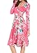 Simier Fariry Women's Long Sleeve Printed Floral Slim Swing Wrap Dress With Belt