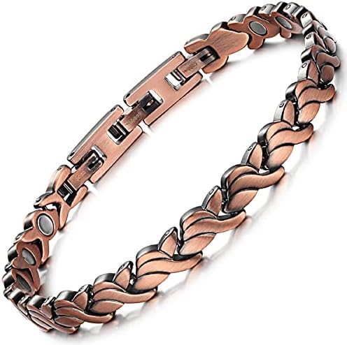 Rainso Womens Pure Copper Magnetic Bracelet, Elegant Magnetic