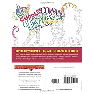 Creative Haven Animal Whimsy: A WordPlay Coloring Book (Adult Coloring)