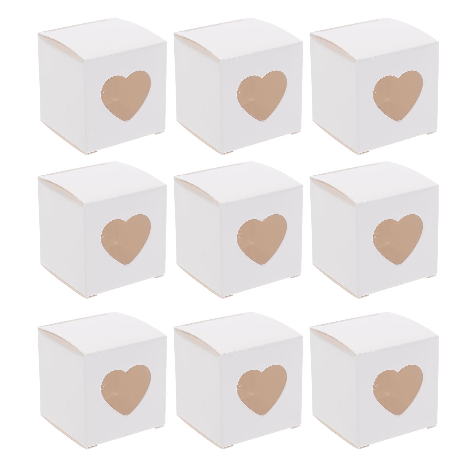 HEMOTON Wedding Candy Box Heart Shape Clear Window Pvc Small Box 2X2X2Inch Party Favor Container for Wedding and Celebration