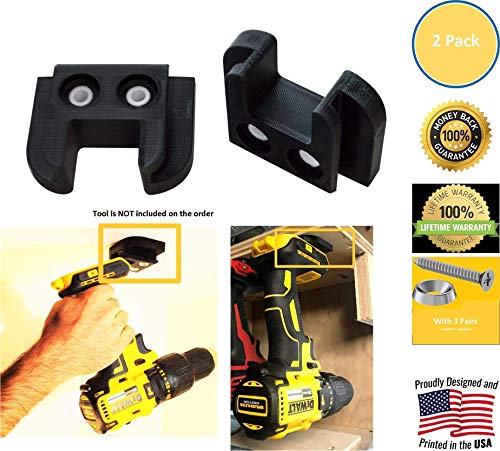 eToolz Garage cabinets power tools organizer, Set of 2 garage organizer shed tool organizer hooks fit DeWALT 20V tools, innovative garage organizer hook for efficient tool storage organization