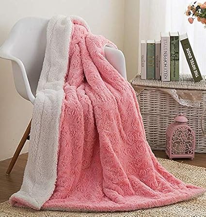 Amazon Com Dada Bedding Pink Throw Blanket Fluffy Cuddly Luxury