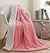 DaDa Bedding Luxury Faux Fur Throw Blanket - [ Non Shedding - Machine Washable] Fluffy Super Cuddly Soft Roses Sherpa Backside - Warm Plush for Lap or Sofa - Bright Vibrant Pink & White - 90