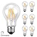 Ascher E26 LED Classic Light Bulbs / 4W, Equivalent 40W, 420lm / Warm White 2700K / Filament Clear Glass/Dimmable/Pack of 6