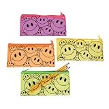 Fun Express Vinyl Smile Face Pencil Pouch Case Party Favor Set (2-Pack of 12)