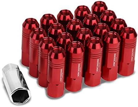 UrMarketOutlet Red Aluminum M12 x 1.25 20MM Diameter/60MM Height Open End Acorn Tuner 20 Piece Lug Nuts