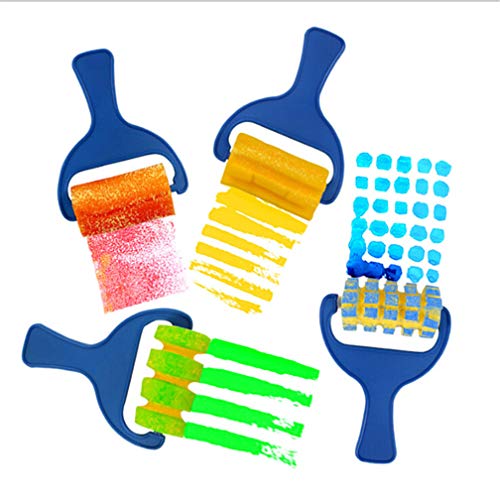 LJSLYJ 4pcs Reusable Sponges Paint Rollers Graffiti Art Craft Supplies for Kids