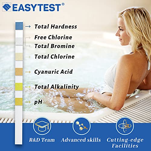 EASYTEST 7 in 1 Pool Test Strips, SPA Hot Tub Test Strips,150 Strips