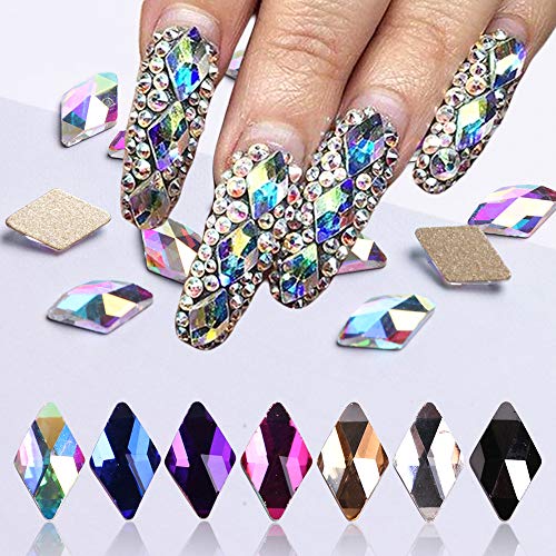 Clearance! Flatback AB Crystal Rhinestone Gems Pearls 3D Nail Art Decoration Kit Glitter Nail Art Craft by Fxbar (A)