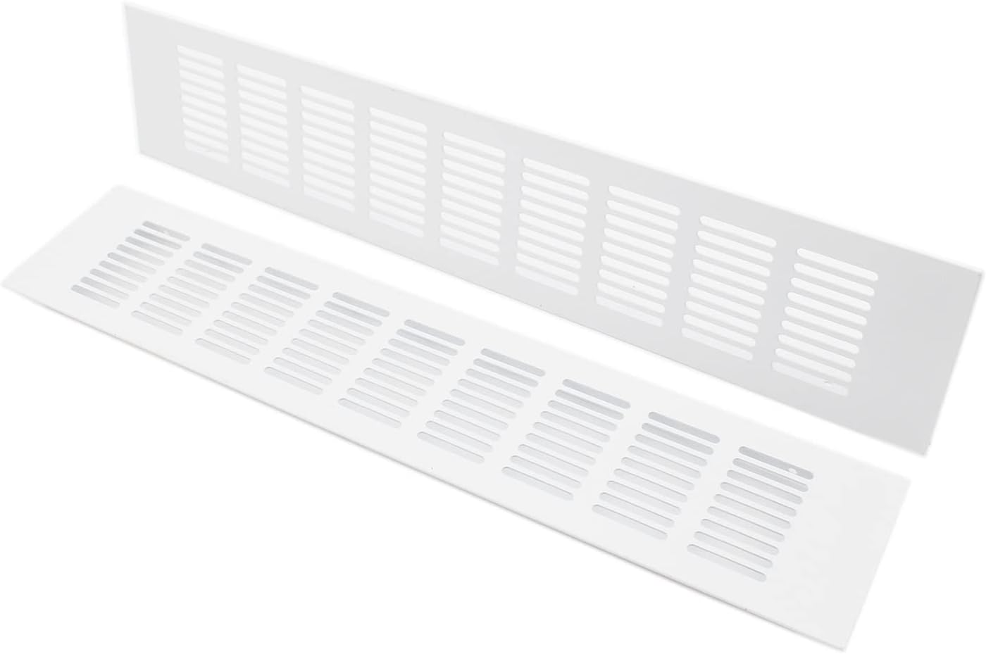 Registers, Grilles & Vents - 2PCS Air Vent Cover,TTZEZE White Aluminium Alloy Ventilation Grille Rectangle Metal Louvered Grill Cover for Wardrobe Stove Shoes Cabinet Sink Kitchen Bathroom Side Wall Ceiling and Floor Exhaust Vent