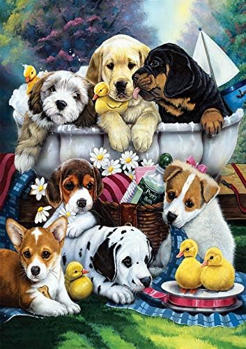 Geefuun 5D DIY Full Drill Dogs Diamond Painting Kits by Numbers for Kids & Adult Beginners