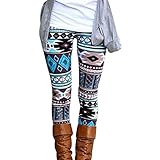 GBSELL New Women Lady Pretty Printed Stretchy Pants Leggings Sport Casual (A, L)
