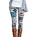 GBSELL New Women Lady Pretty Printed Stretchy Pants Leggings Sport Casual (A, L)