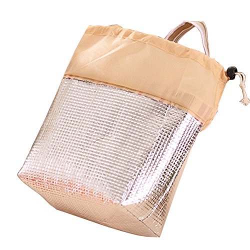Insulated Lunch Bag,Thenlian Colorful Stripe Inner Aluminum Foil Lunch Bag with Shoulder Strap for Men Women Ladies Girls Children Kids Student (Red) - Thumbnail 2