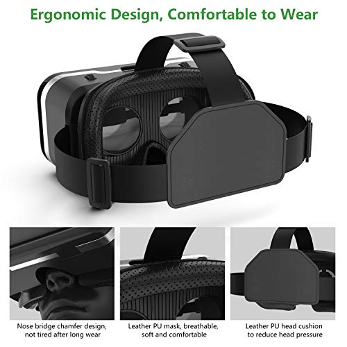 VR Headset, ThaiGEX Virtual Reality Headset for Movies 3D VR Glasses Goggles Compatible with iPhone & Android Phone, 2K… - Image 2