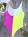 Laucote Athletic Contrast Color Monikini Backless One Piece Swimsuit for Women S Yellow