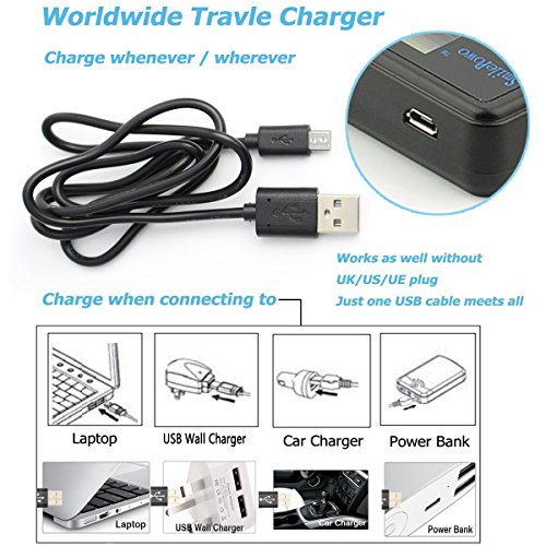 DSTE Kit 2 Batterie LI-50B E Caricabatterie Doppio Micro USB Per Olympus Stylus E Tough