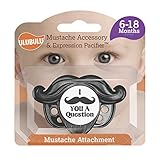 Ulubulu Mustache Accessory and Expression Pacifier, Black, 6-18 Months