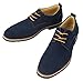 iloveSIA Men's Leather Suede Oxfords Shoe US Size 9.5 Blue+Nude