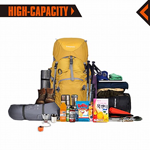 KingCamp 50L Internal Frame Hiking Backpack with Rain Cover for Men