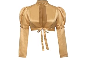 UniqKaliber Women's Regency Spencer Jacket, Victorian Long Sleeves Jacket Ball Gown Crop Coat